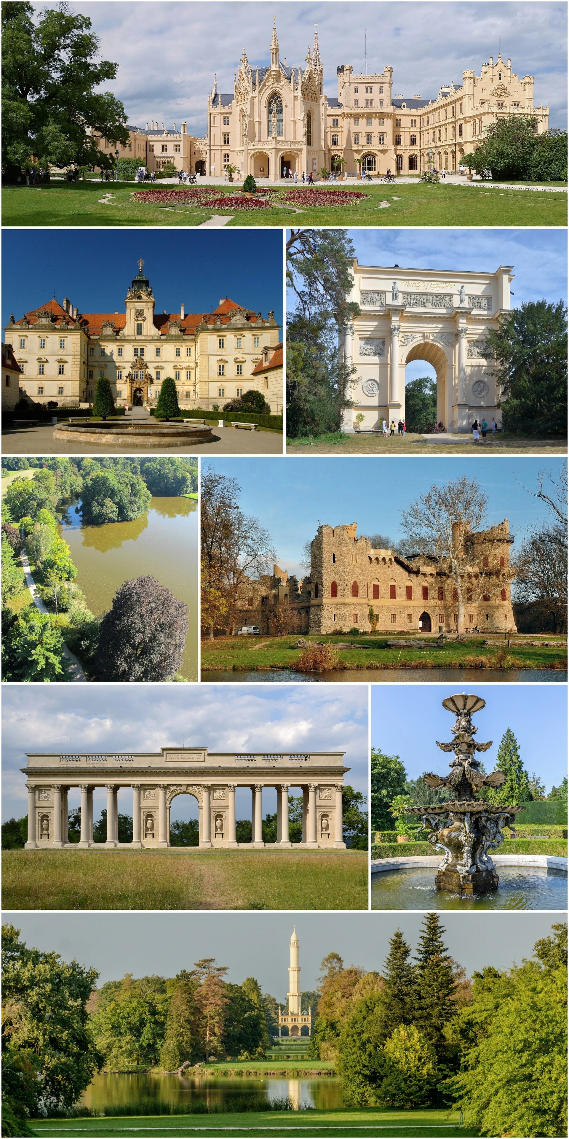 Castillo de Lednice y parque histórico en el paisaje cultural de Lednice-Valtice