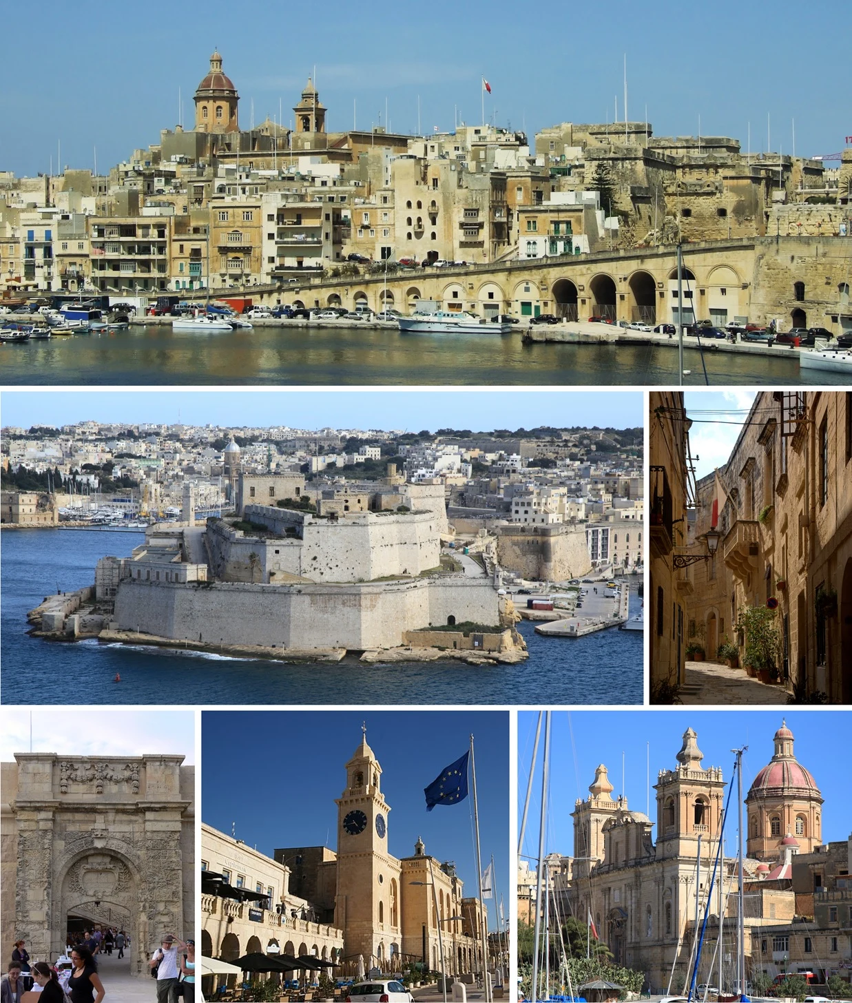 Fuerte de San Ángel y murallas de Birgu frente al Grand Harbour.