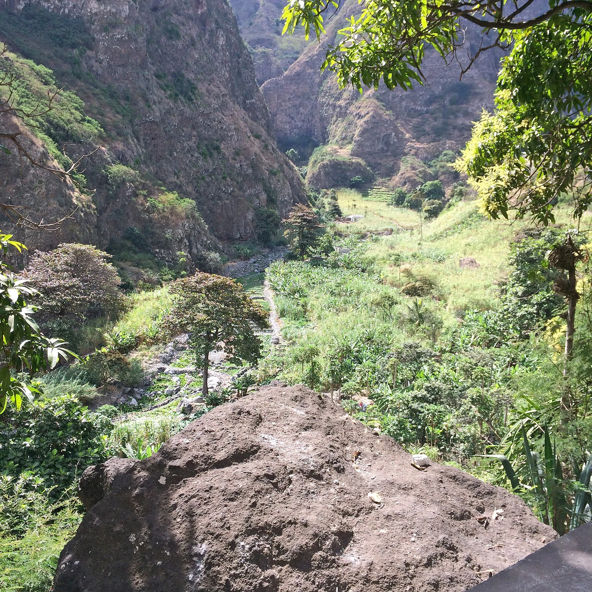 Cultivos en terrazas y caminos rurales del valle de Paúl.