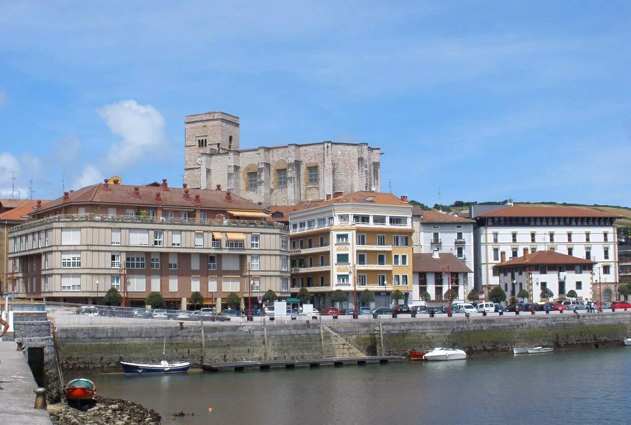Vista de la rasa mareal y los acantilados desde Elorriaga, cerca de Zumaia.