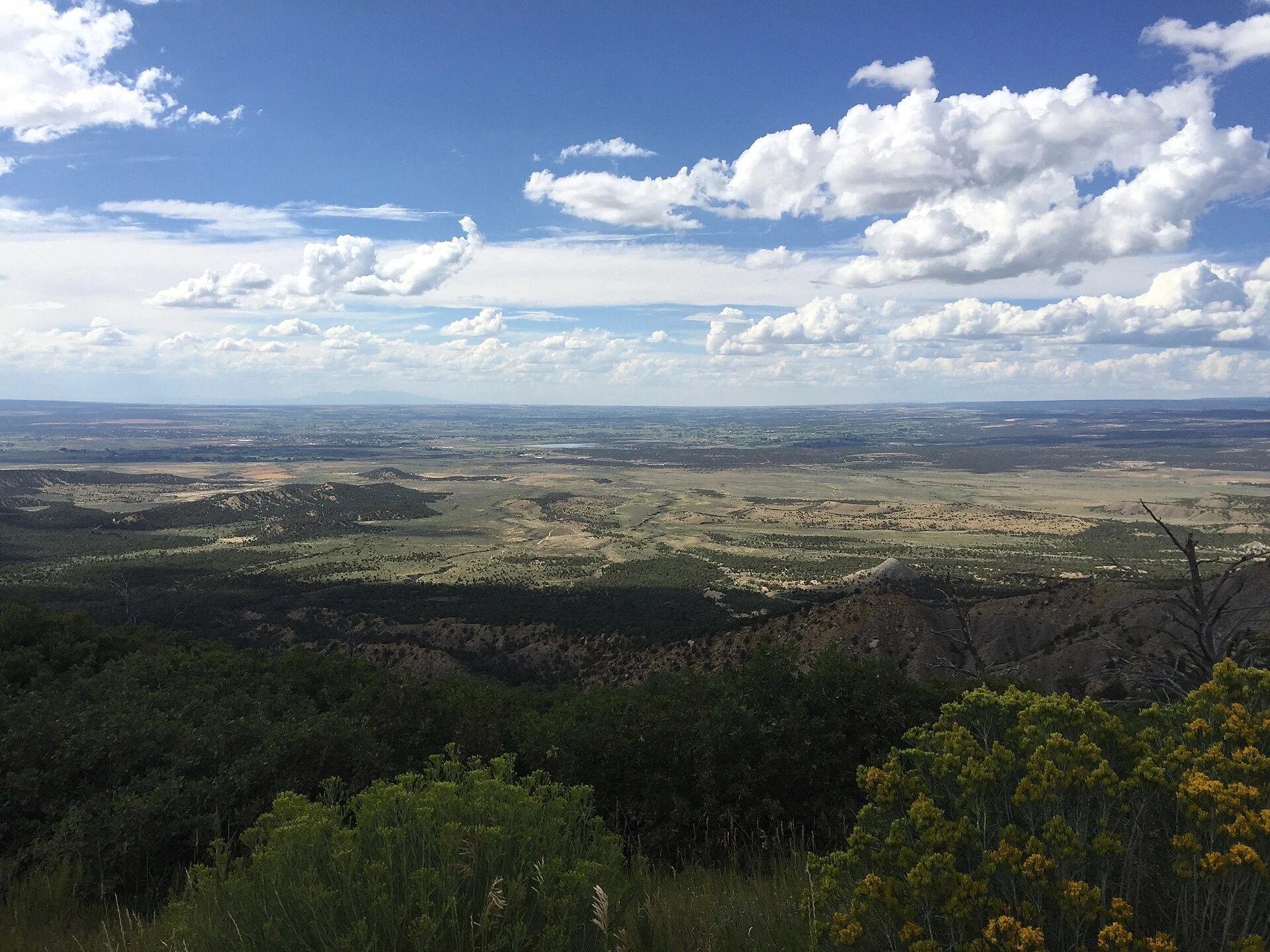 Mirador sobre los cañones y la meseta de Mesa Verde.