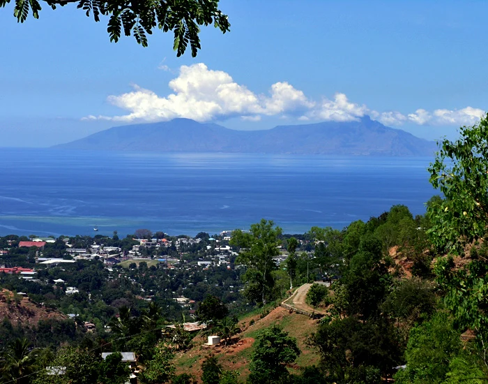 Vista urbana de Dili, capital de Timor-Leste.