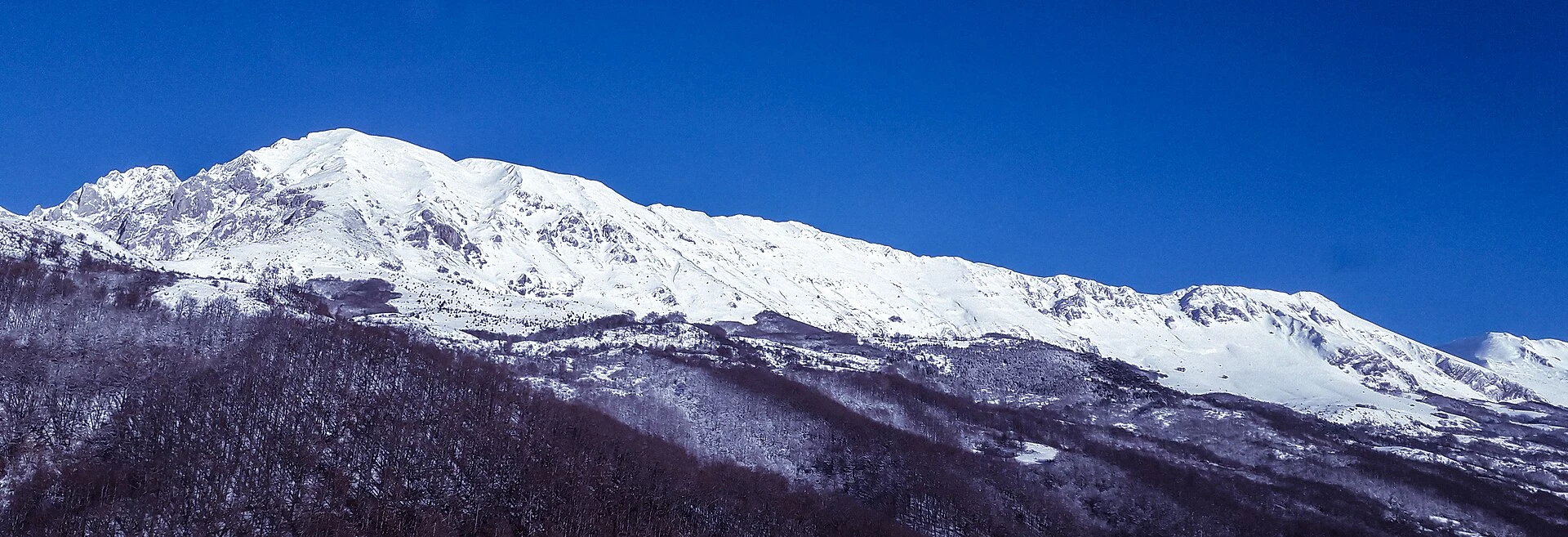 Vista desde Dragoš Sedlo hacia el bosque de Perúćica y la cascada de Skakavac.