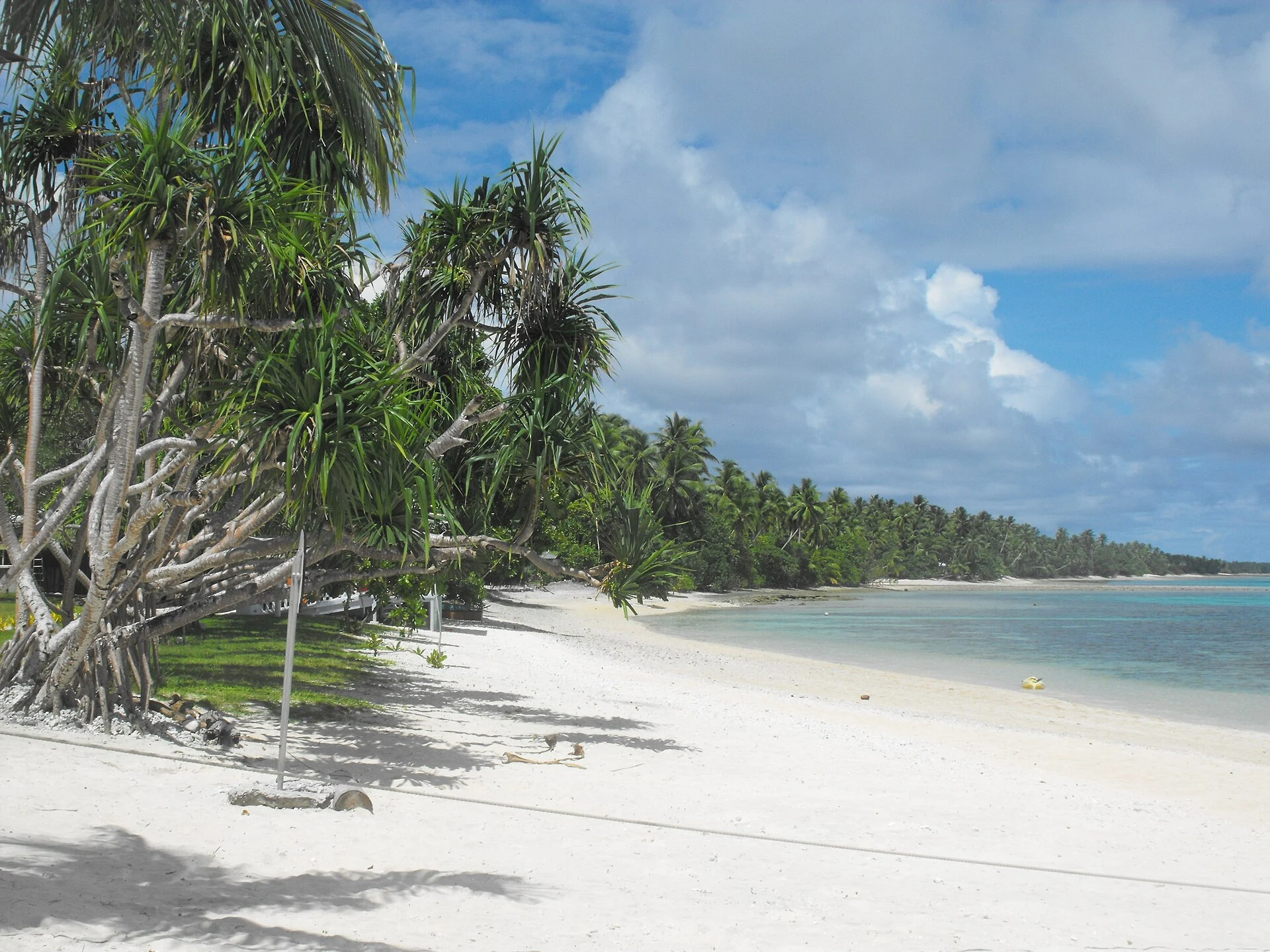 Vista identificable de Majuro, capital de las Islas Marshall.